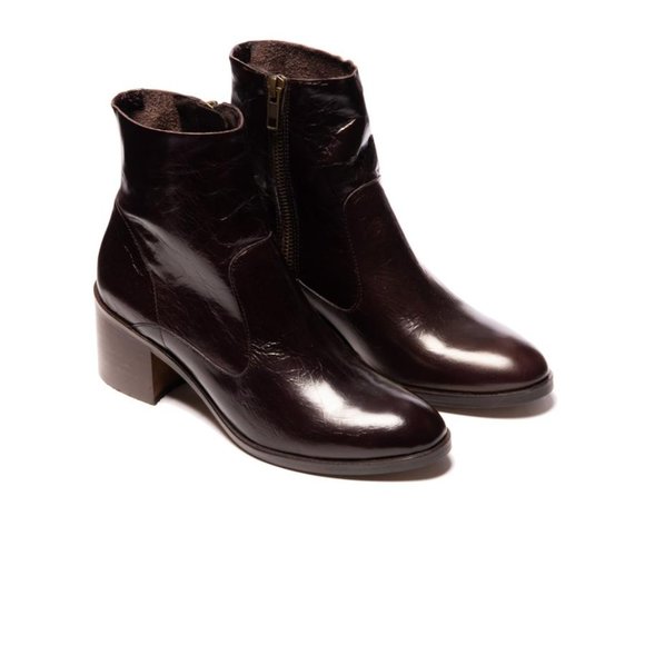 FRESNO dark brown leather boots |  L'intervalle - Picture 1 of 5